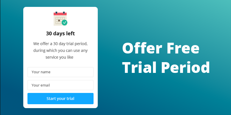 landing page free trial