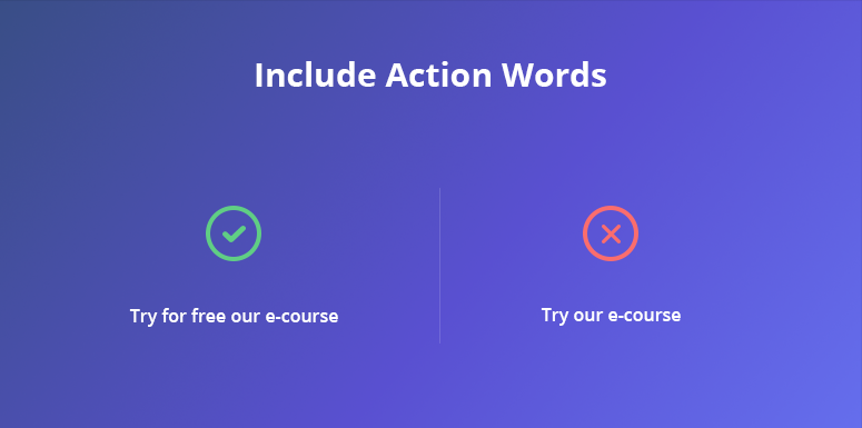 action words on CTA