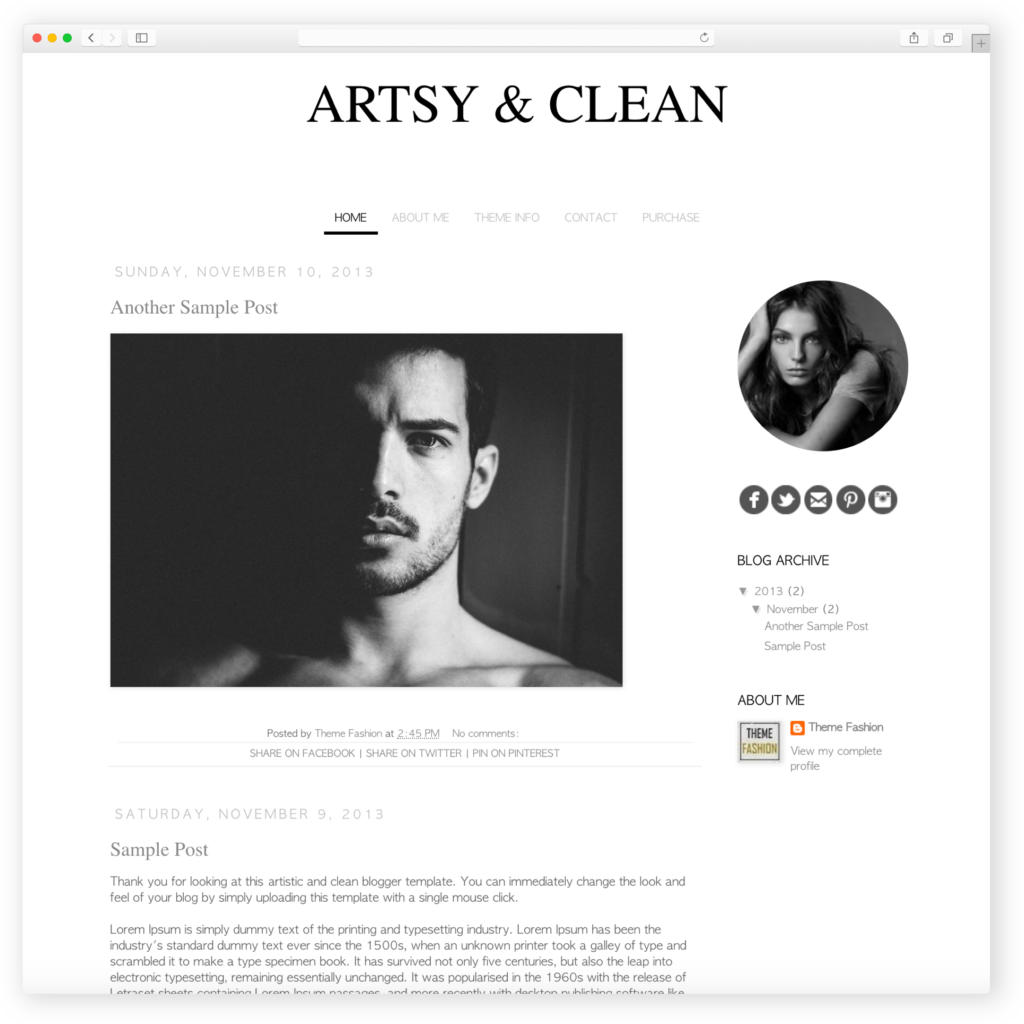 Free Blogger Template - Artsy and Clean