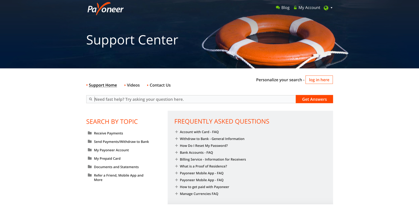 Payoneer account management