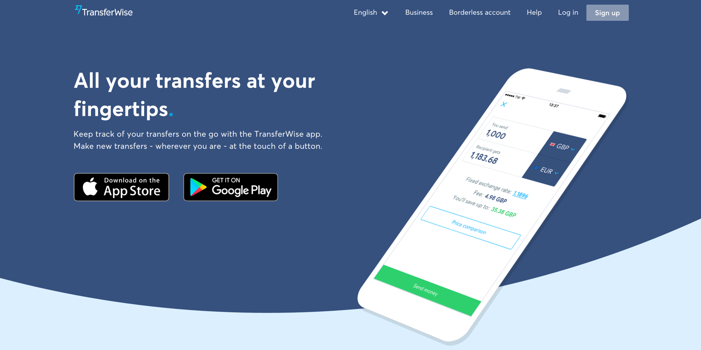 TransferWise App and Interface