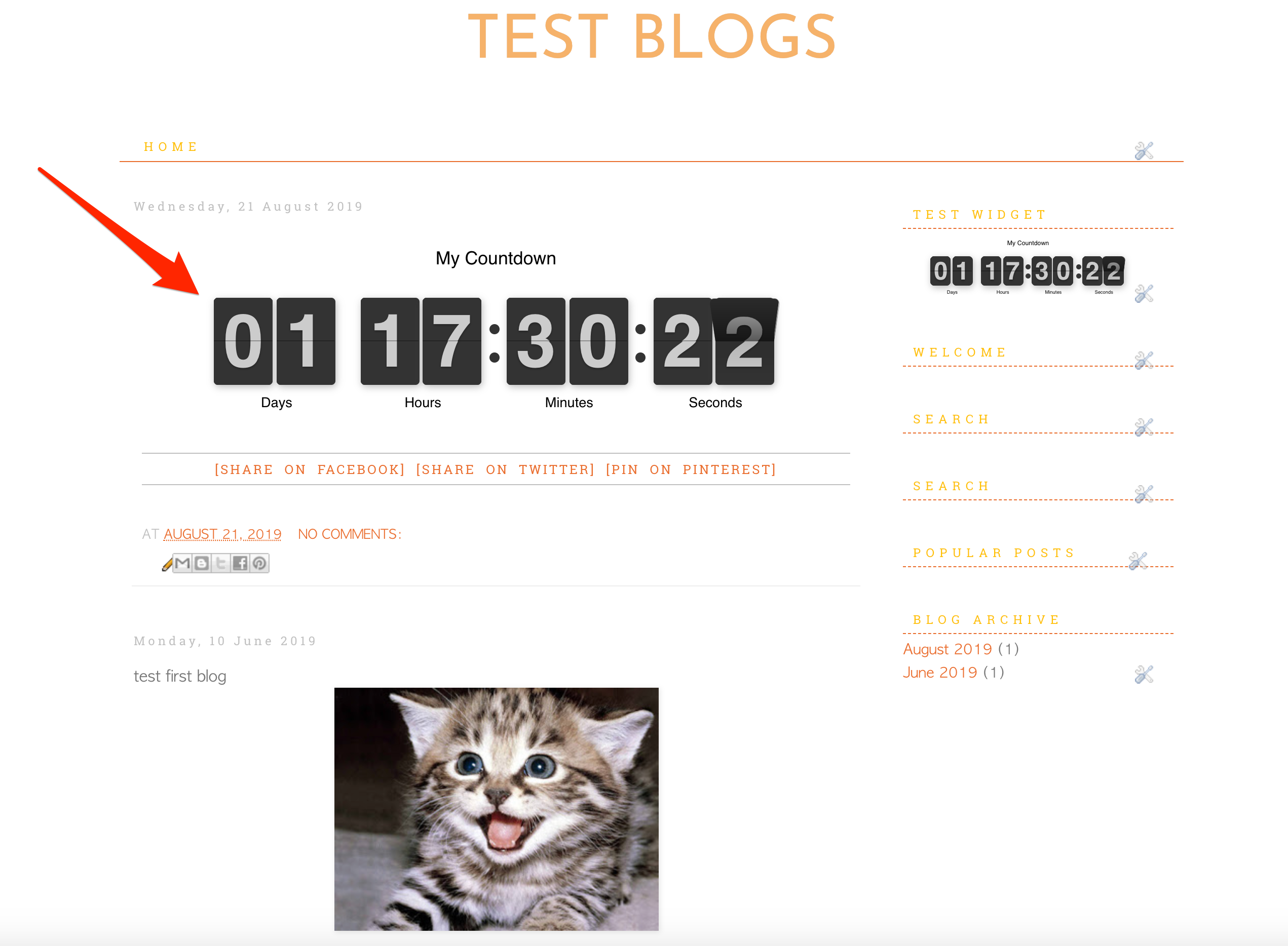 Countdown Timer for Blogger