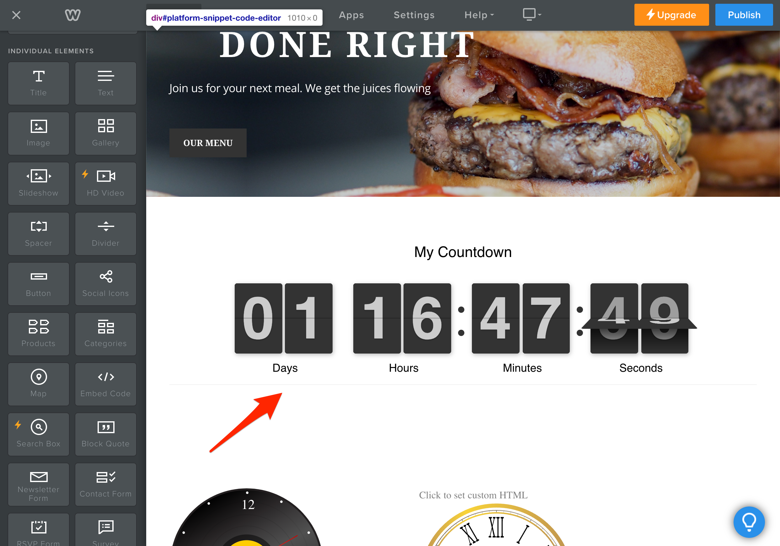 Countdown Timer Weebly Demo